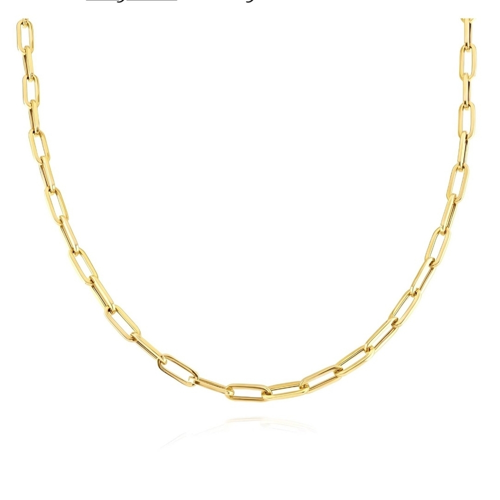 Gold Paperclip Chain Necklace - Women Jewelry